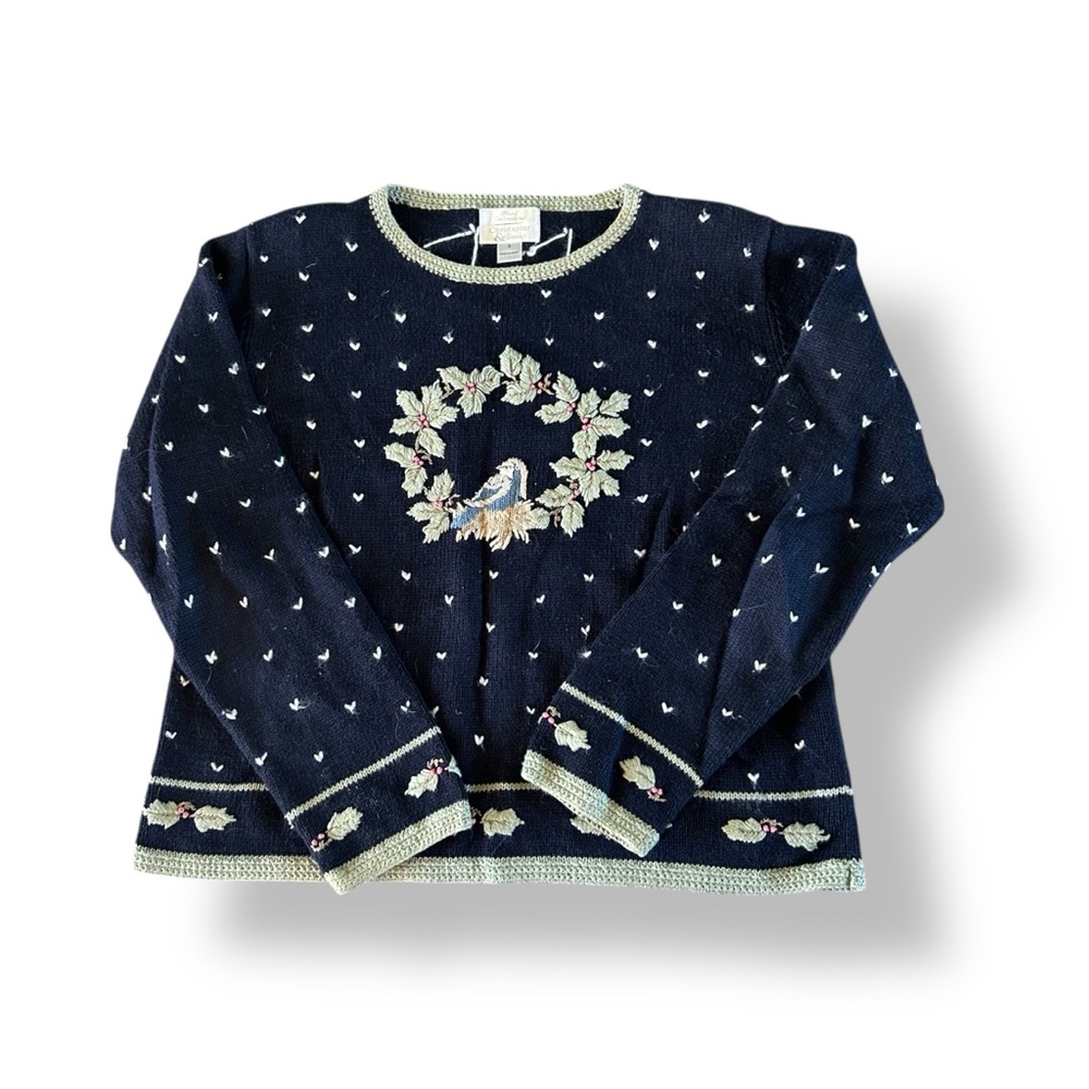 [Christopher & Banks] Hand Embroidered Bird Sweater